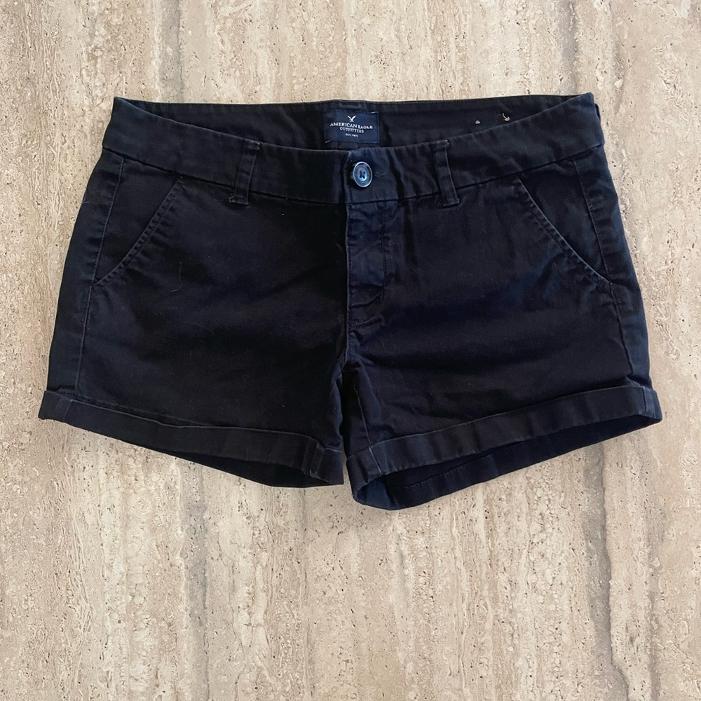 American eagle black chino shorts